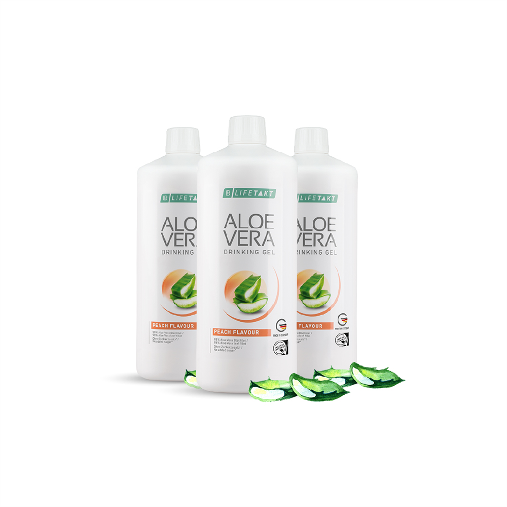LR Aloe Vera Drinking Gel Broskev, 3 lahve, měsíční dávka